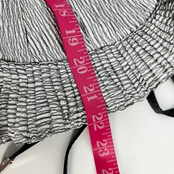 Adrianna Papell Evening Essentials Top Jacket Womens 6 Silver Metallic Crinkle - Picture 10 of 10